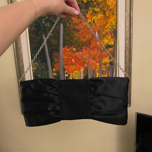 Jeanne Lottie Classy Black Bow Bag / Purse Made in Canada - Picture 2 of 4